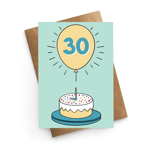 30th Balloon Card