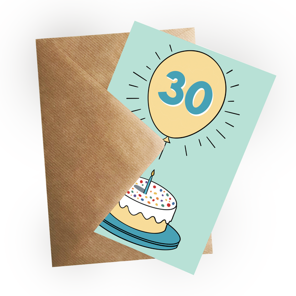 30th Balloon Card