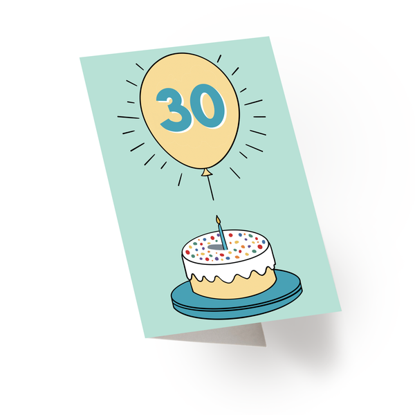 30th Balloon Card