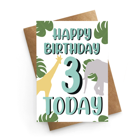 3rd Birthday Safari Card