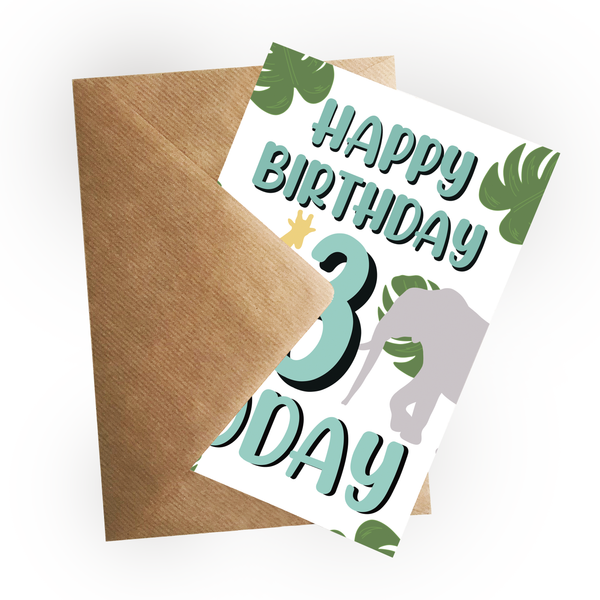 3rd Birthday Safari Card