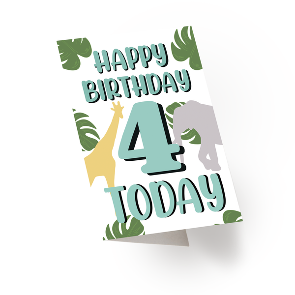 4th Birthday Safari Card