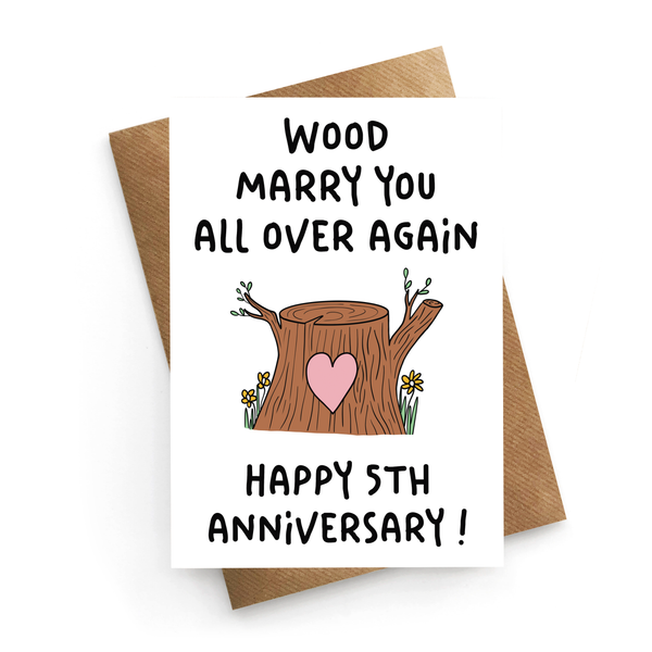 Wood Wedding Anniversary Card