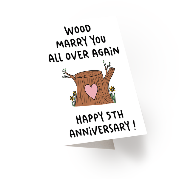 Wood Wedding Anniversary Card