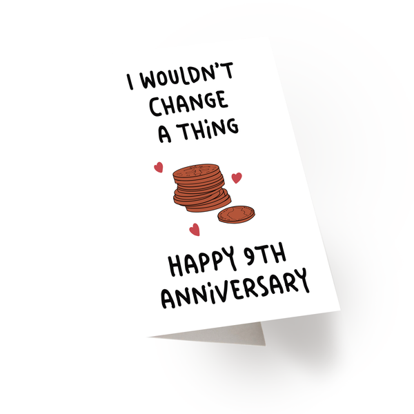 9th Wedding Anniversary  Card