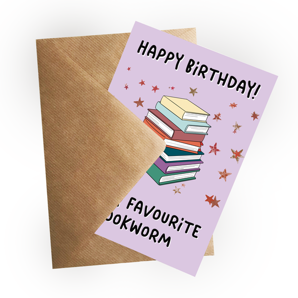 Favourite Bookworm Birthday Card