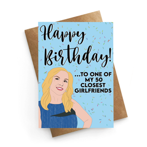 50 Girlfriends Birthday Card