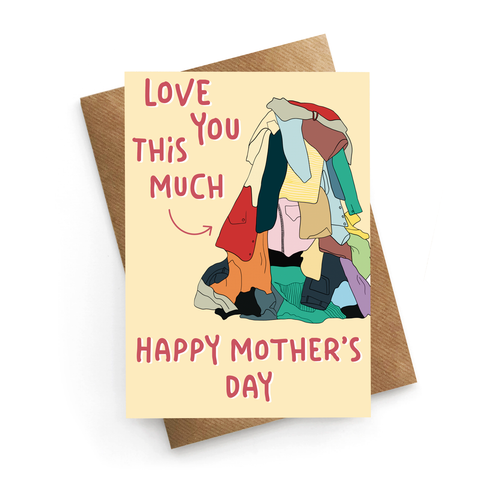 Washing Pile Mum Card